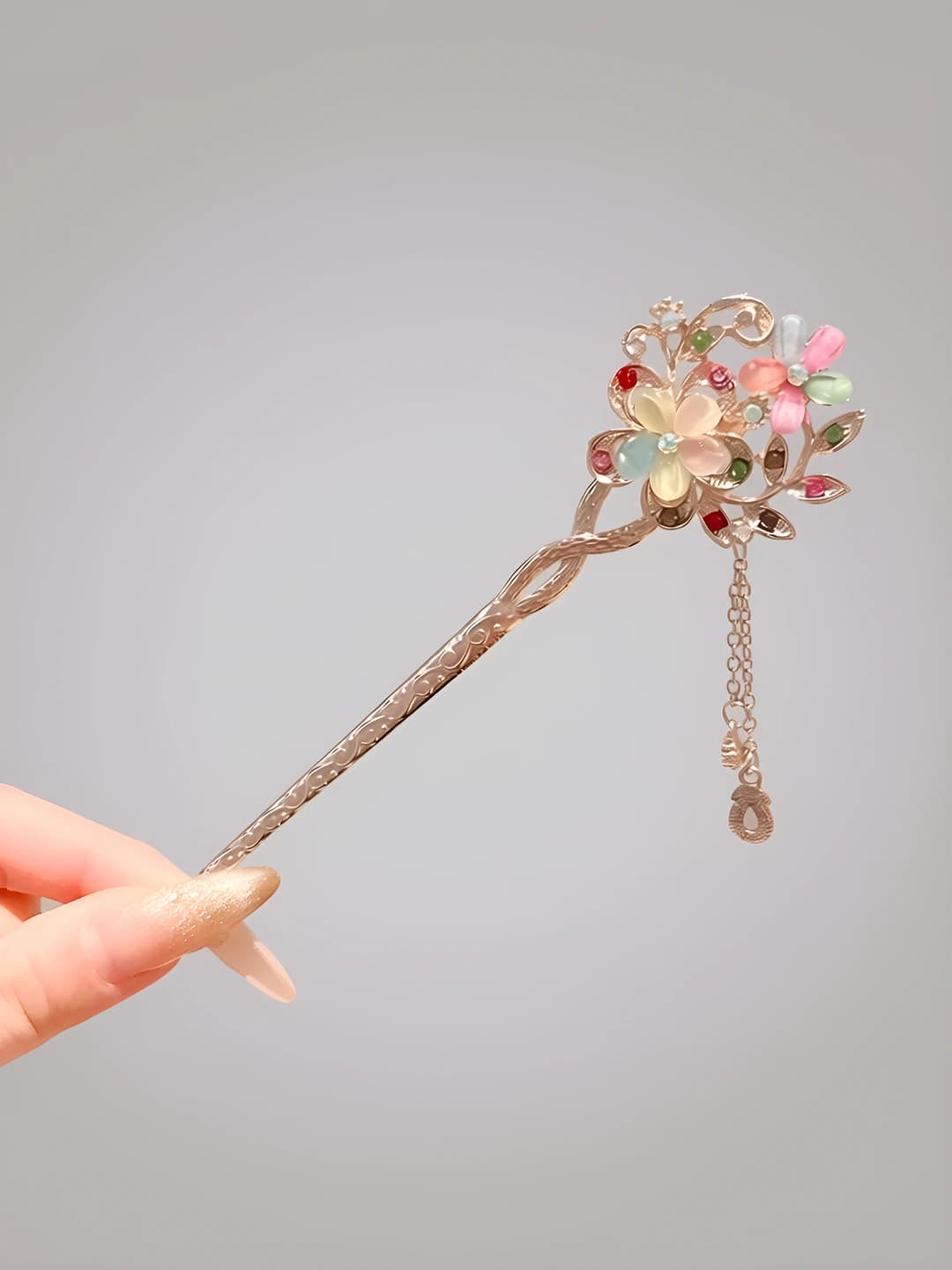 3# Multicolour flowers hairpin