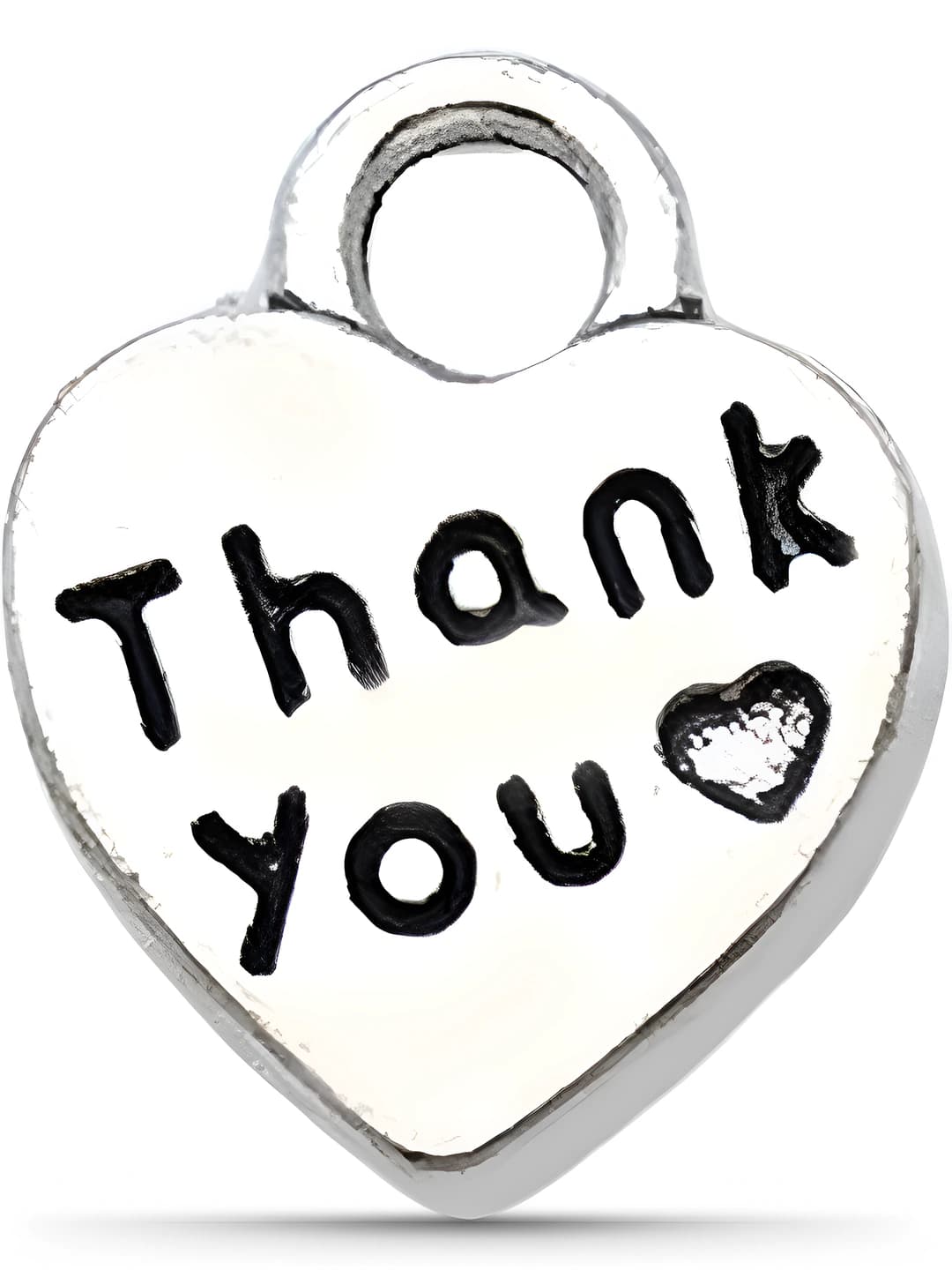 1 dona 'thank you' yozuvli yurak shakli 10x13mm-0.9g