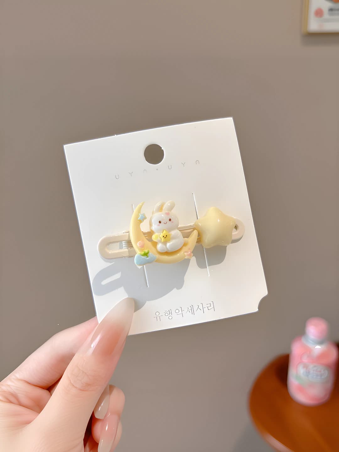 Moon bunny star hair clip, 5.8 cm