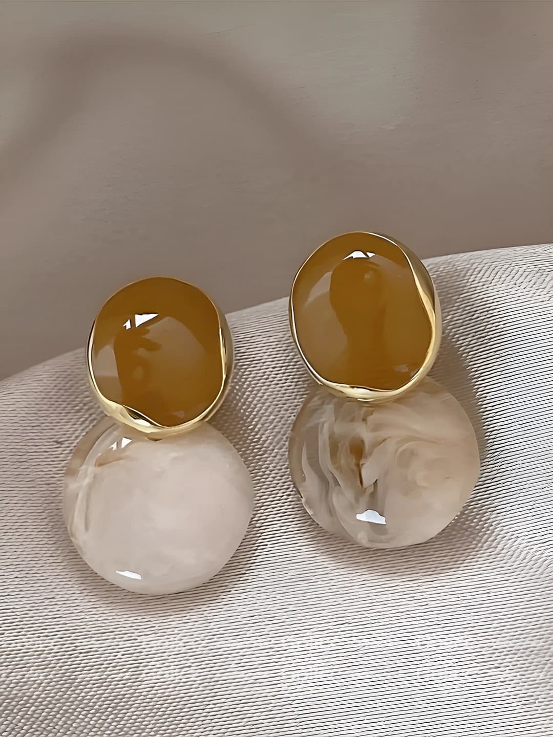 3-Khaki hoop earring