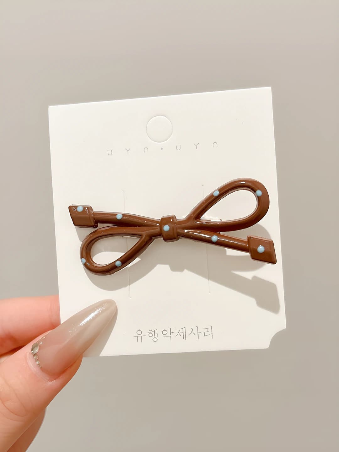2# Coffee figure-8 polka dot clip 6cm