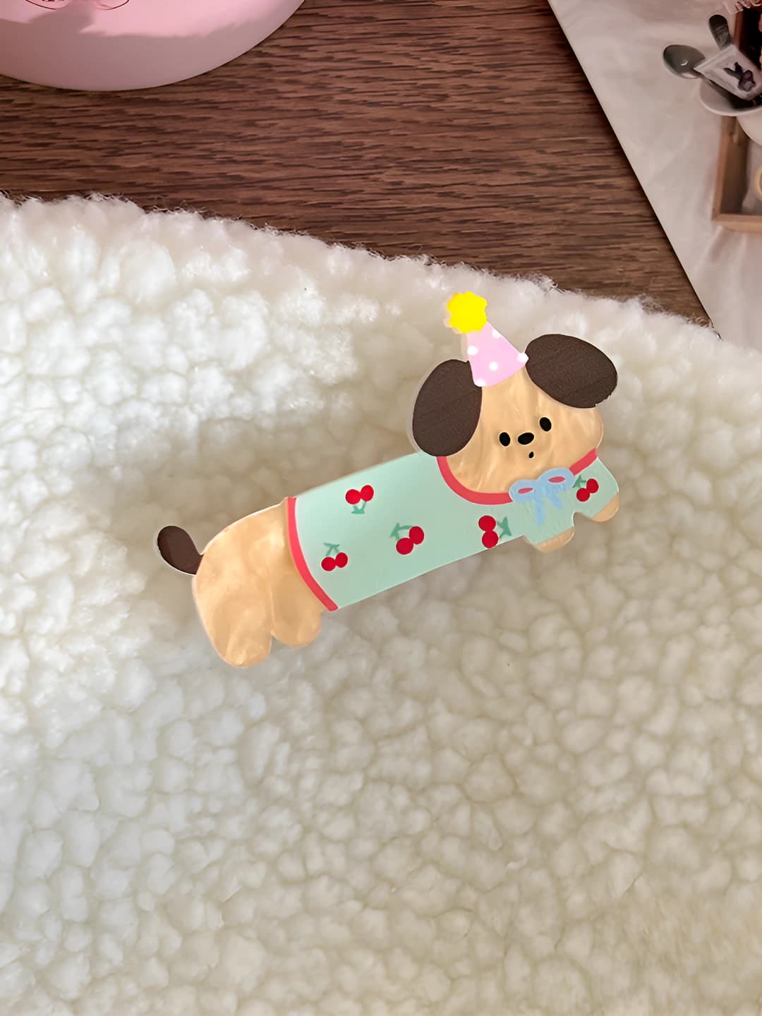 Cherry dog, hair clip