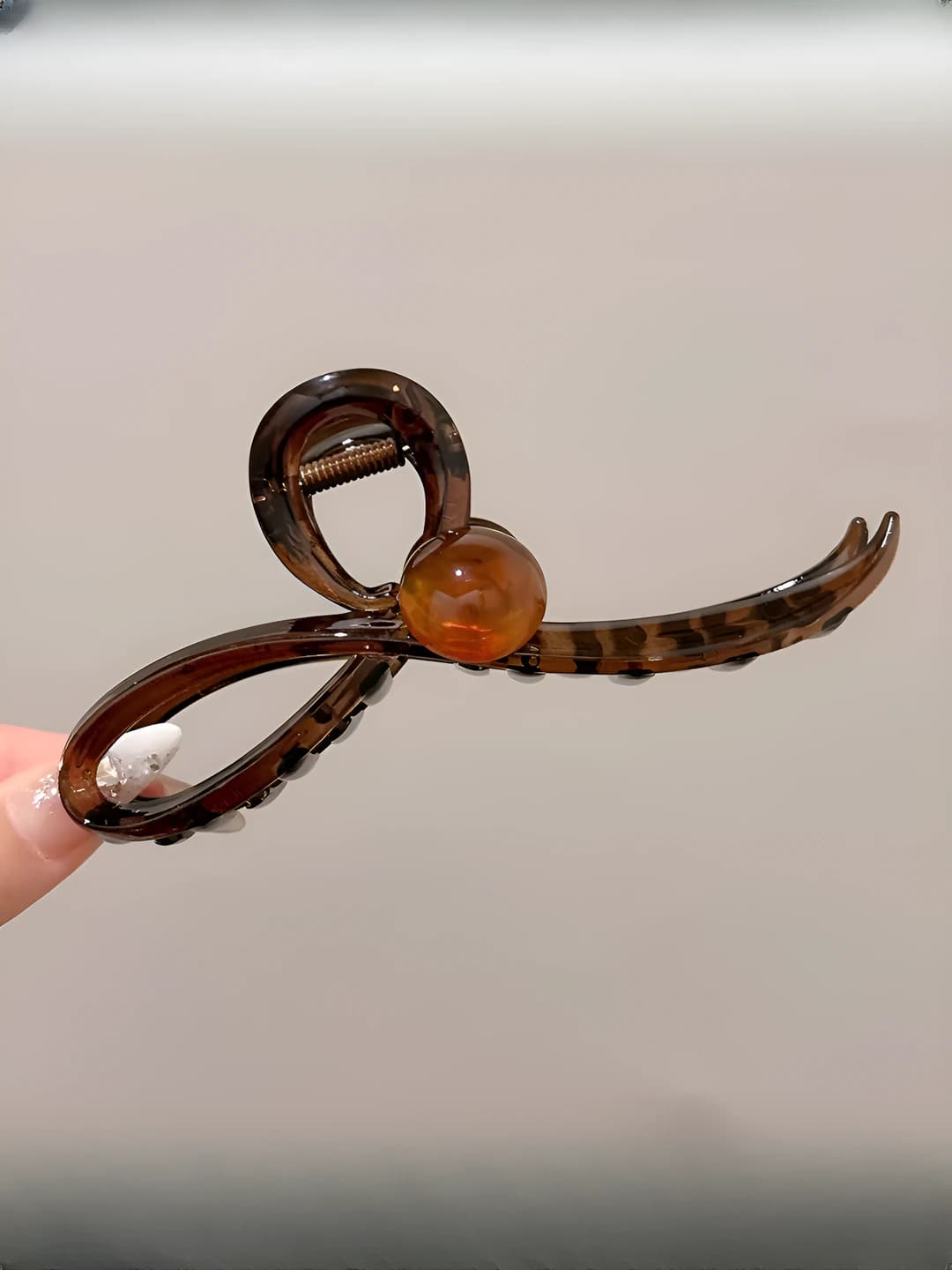 4# [Karamel rangli marvaridli katta qisqich 13cm