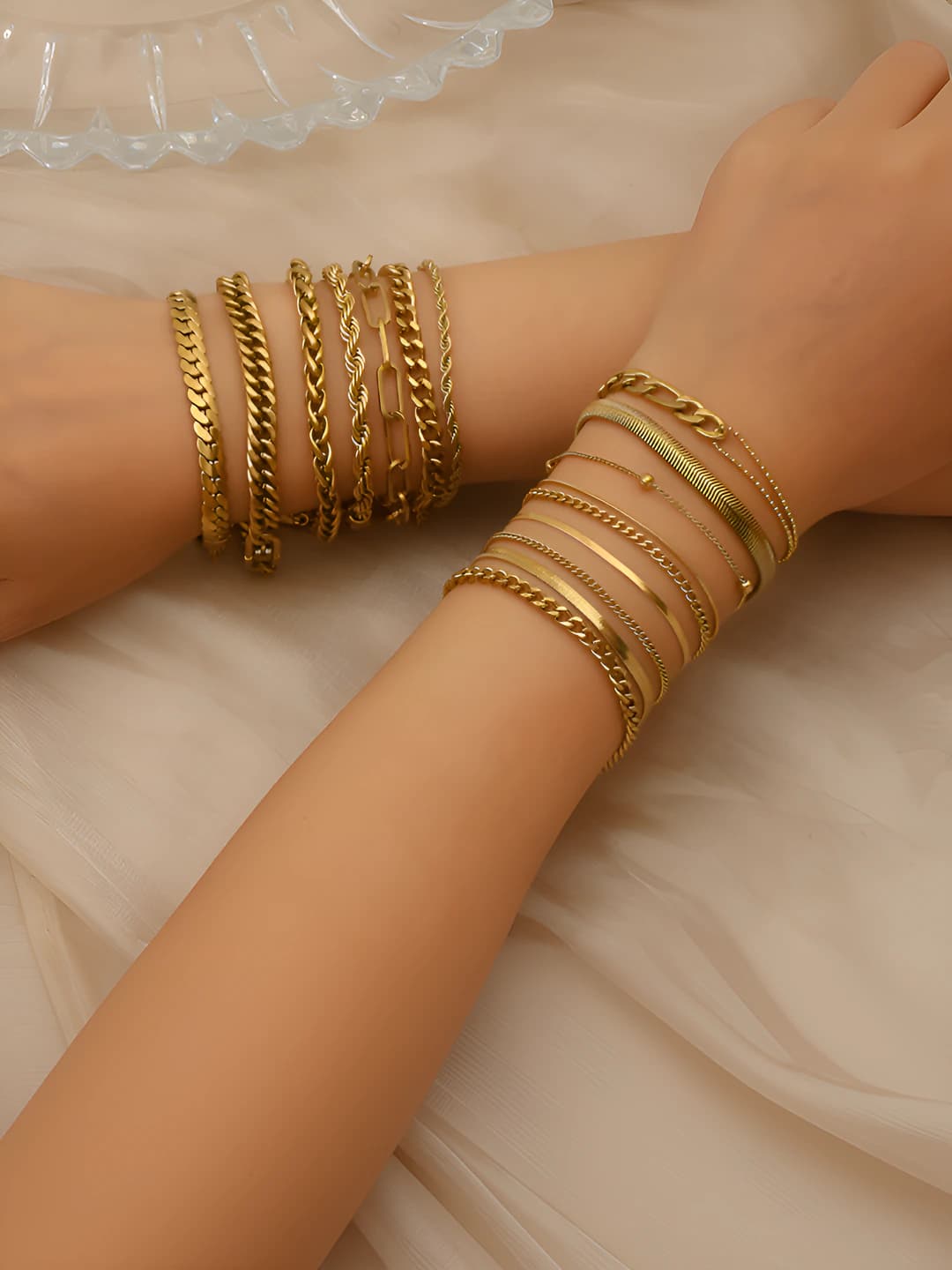Women's 18k gold plated stainless steel Cuban link bracelet