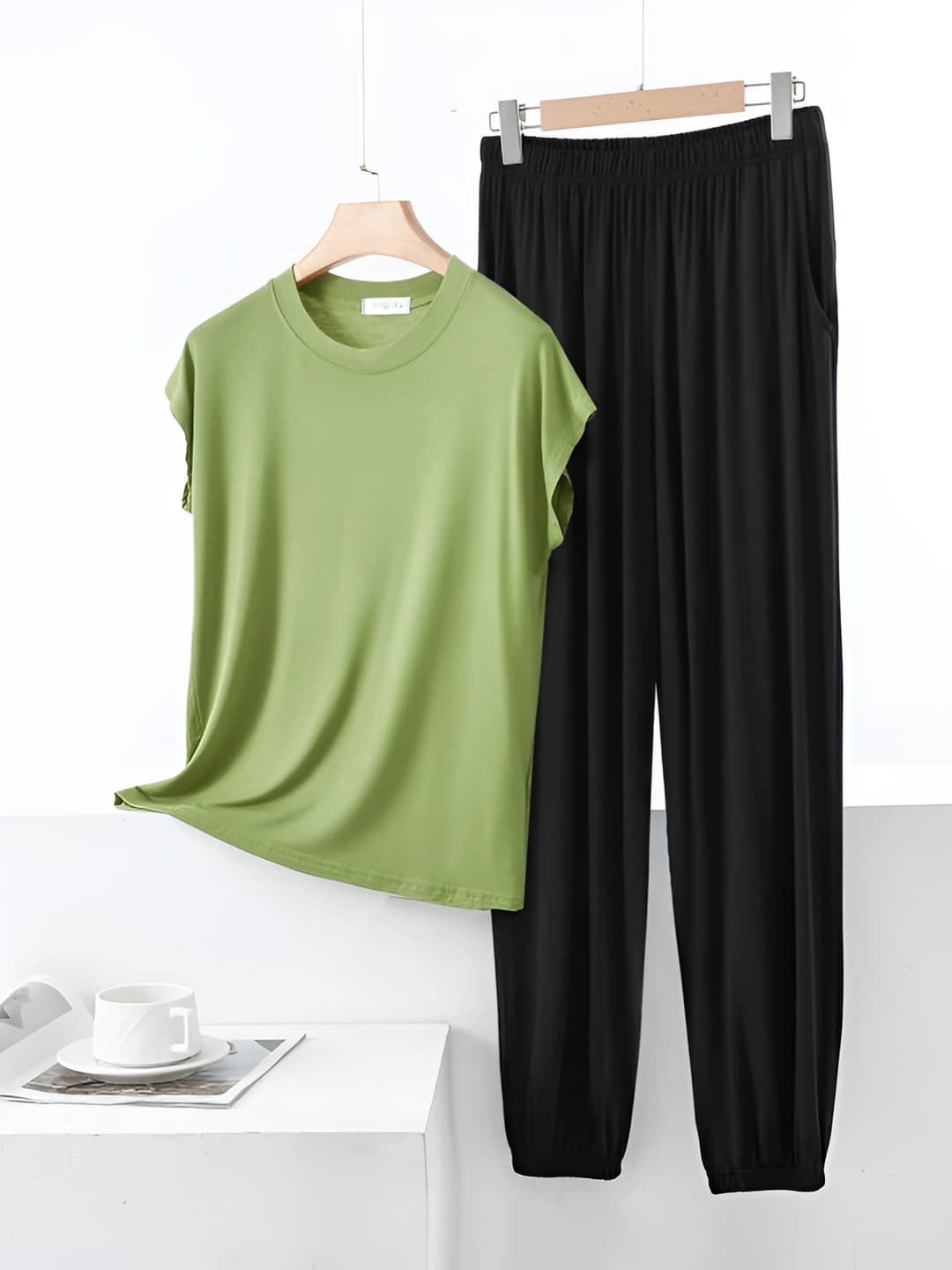 Avocado + Black pants