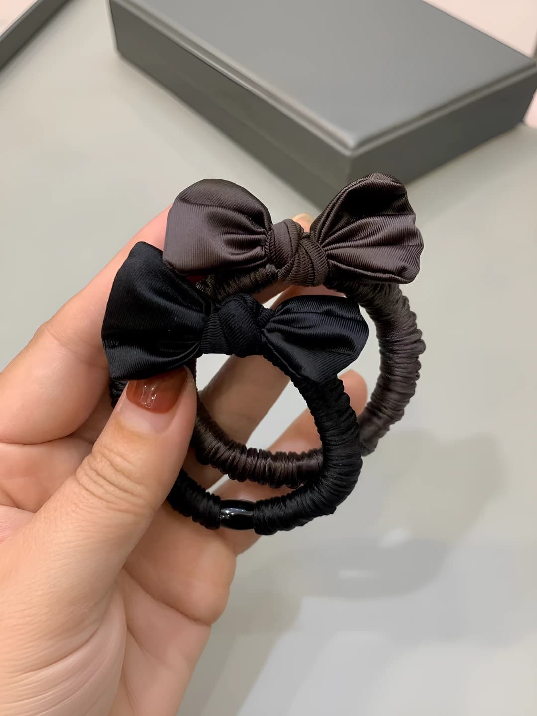 Women's hair ties: fully stretch, bow design, polyester, light luxury style