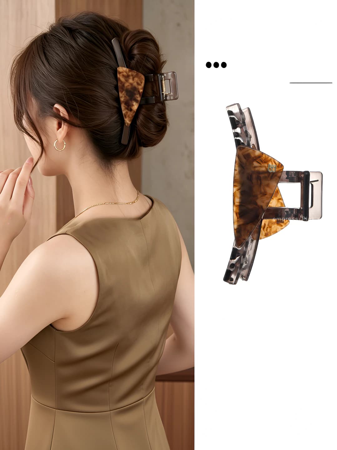 Women's hair clip 2026, large size, acrylic, geometric design element, korean style