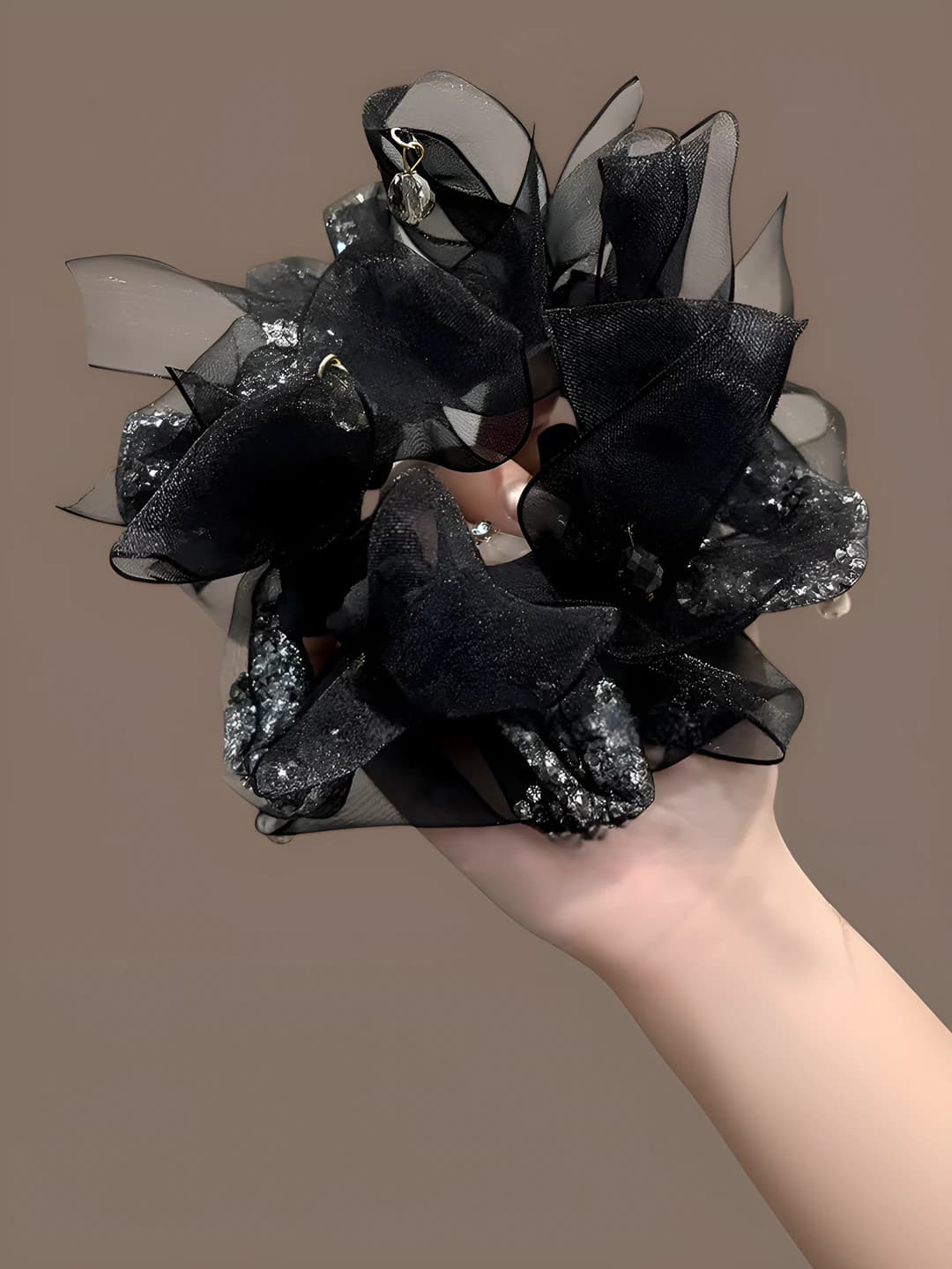 2# Black, small rhinestones, ~15 cm