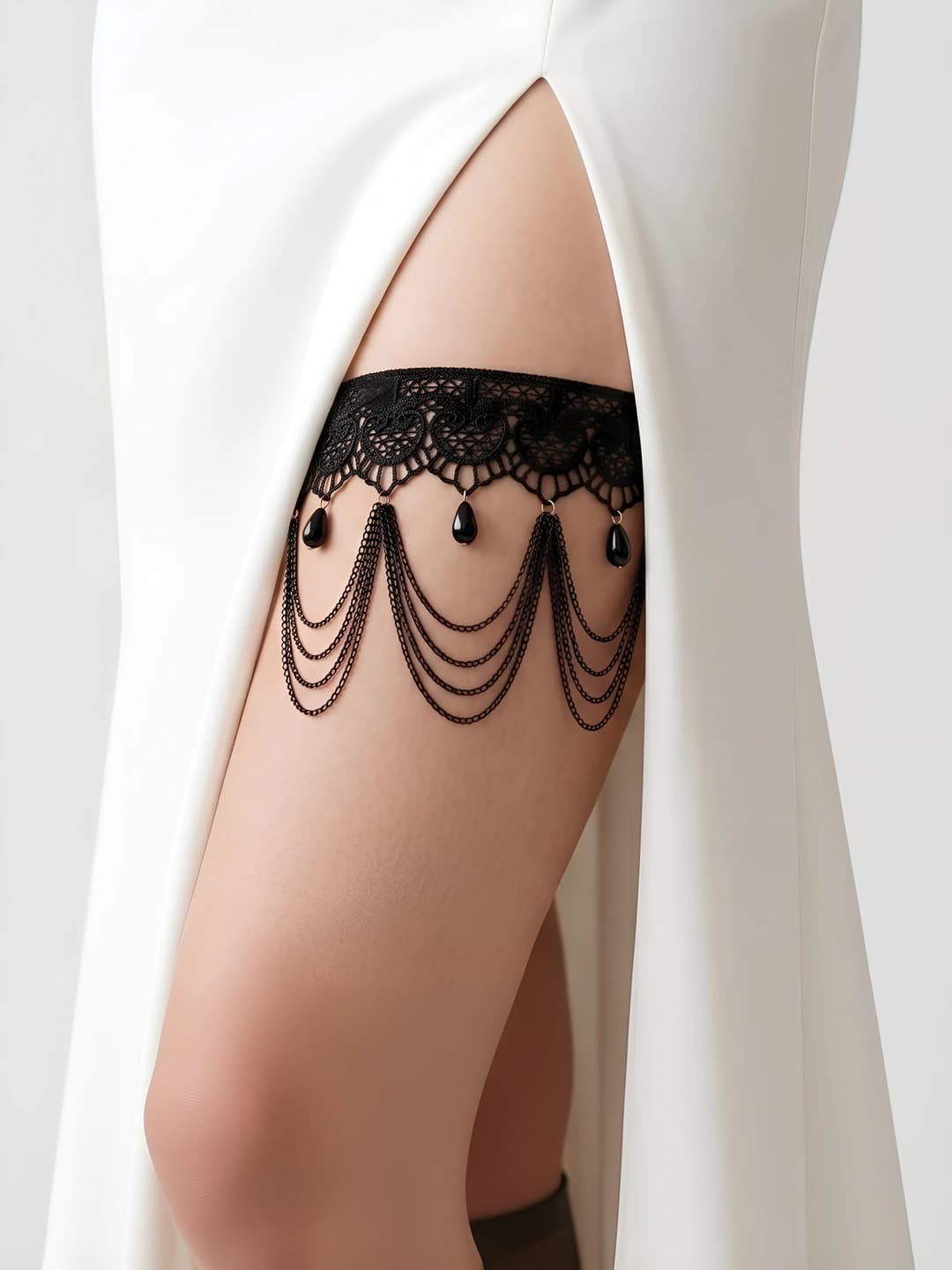 Qora kristal yengil hashamat garter