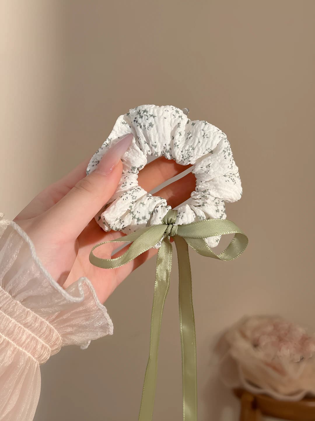 Green, ribbon 8 cm