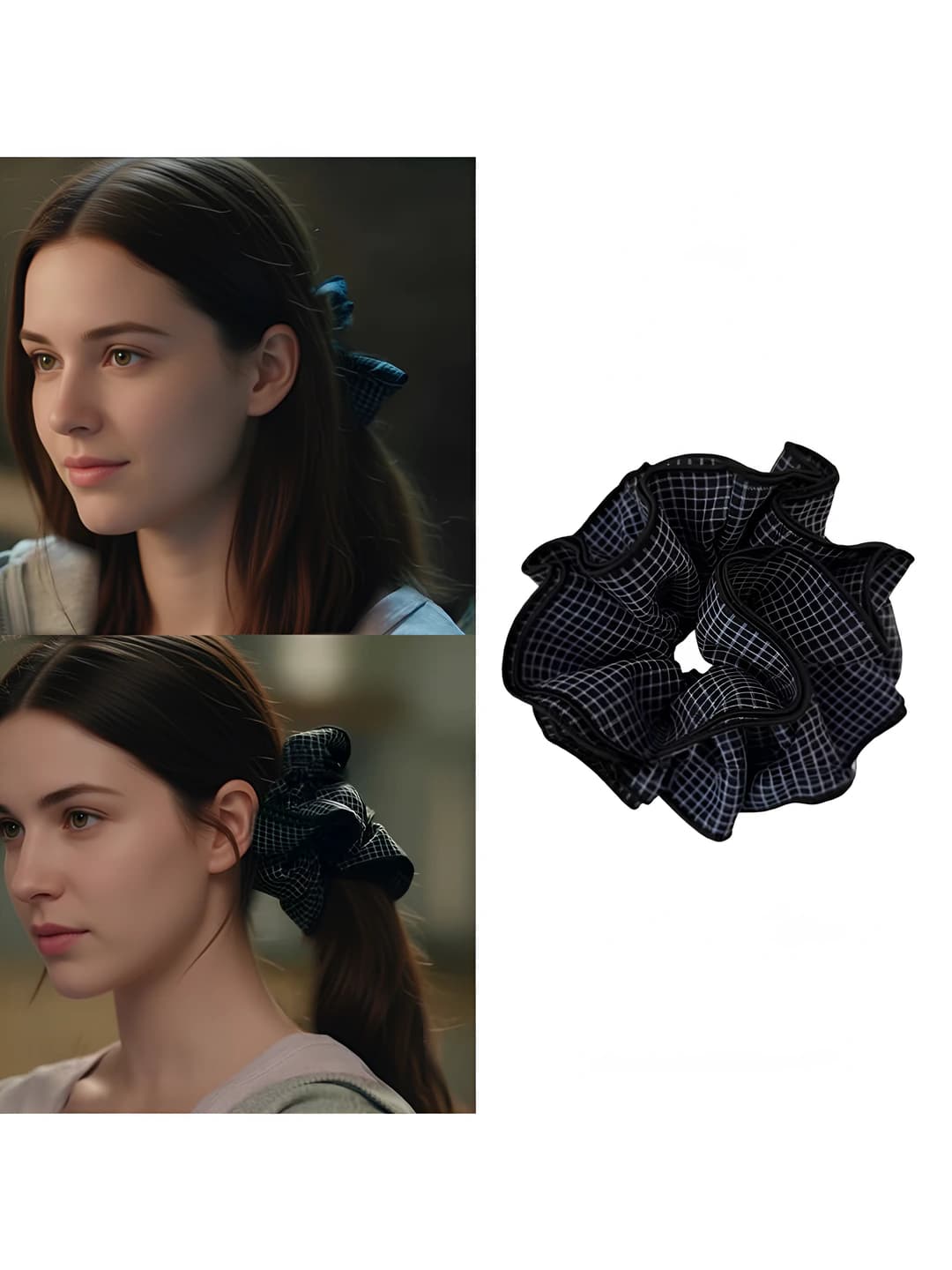 Women's checked retro hair tie in Korean style, 2026