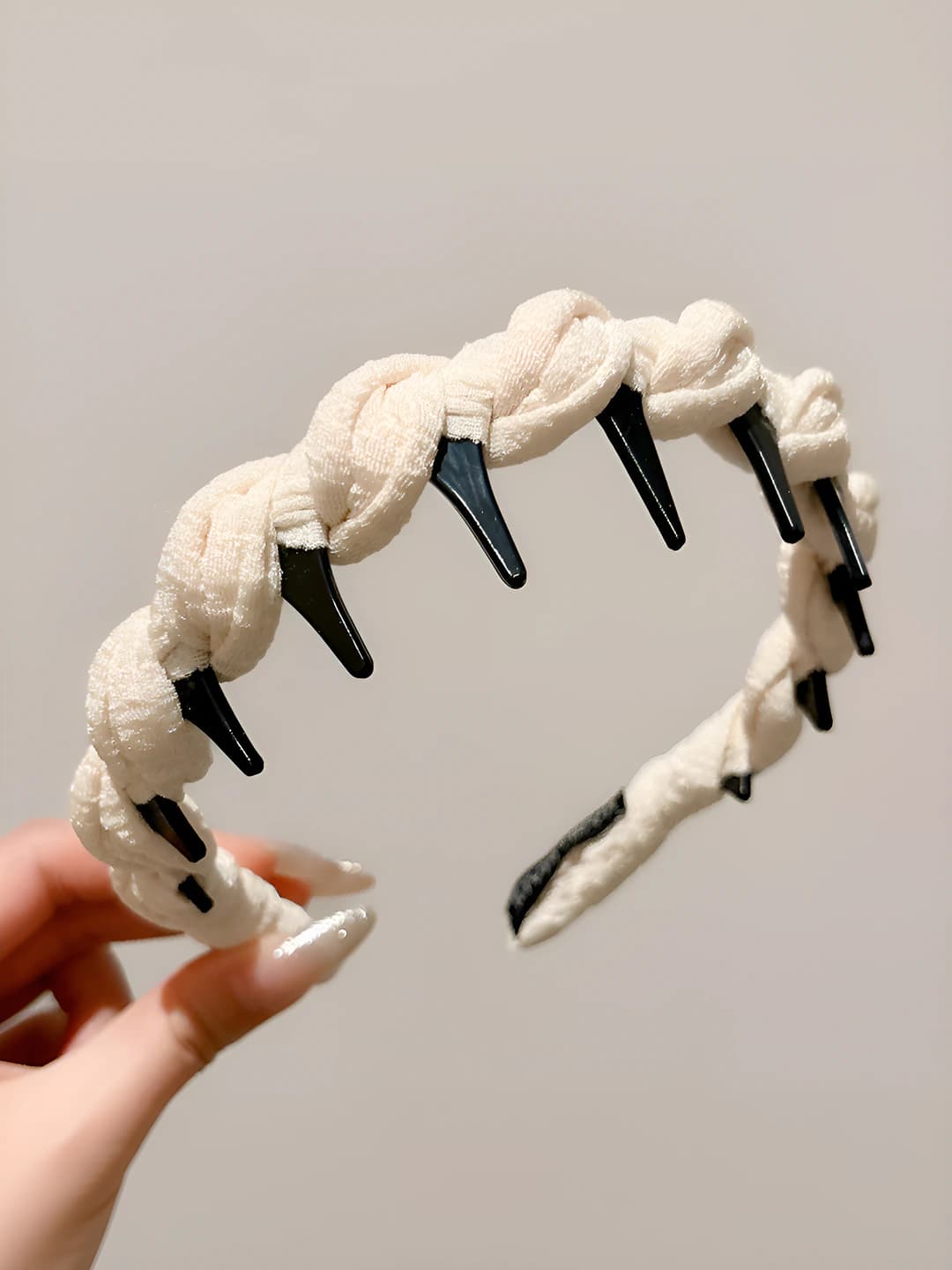 Beige twisted headband