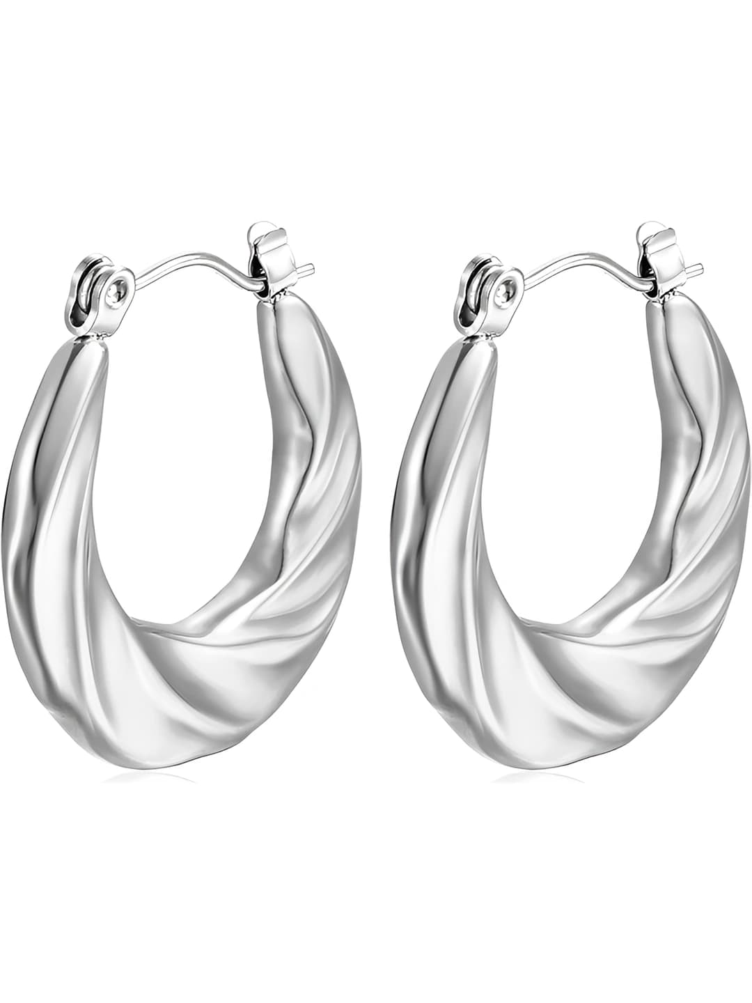 Twisted earring, steel