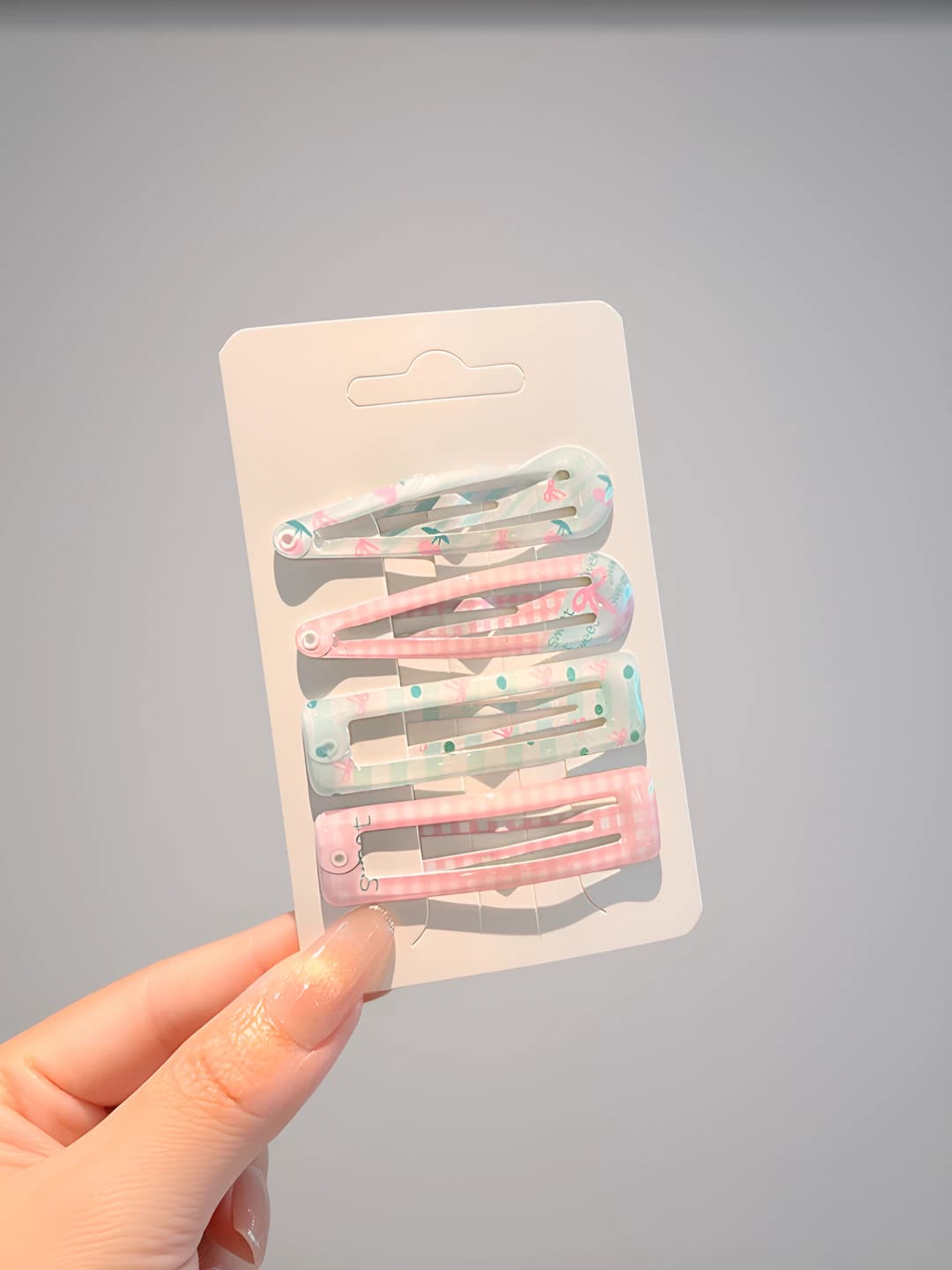 Blue-pink glossy 4 pcs