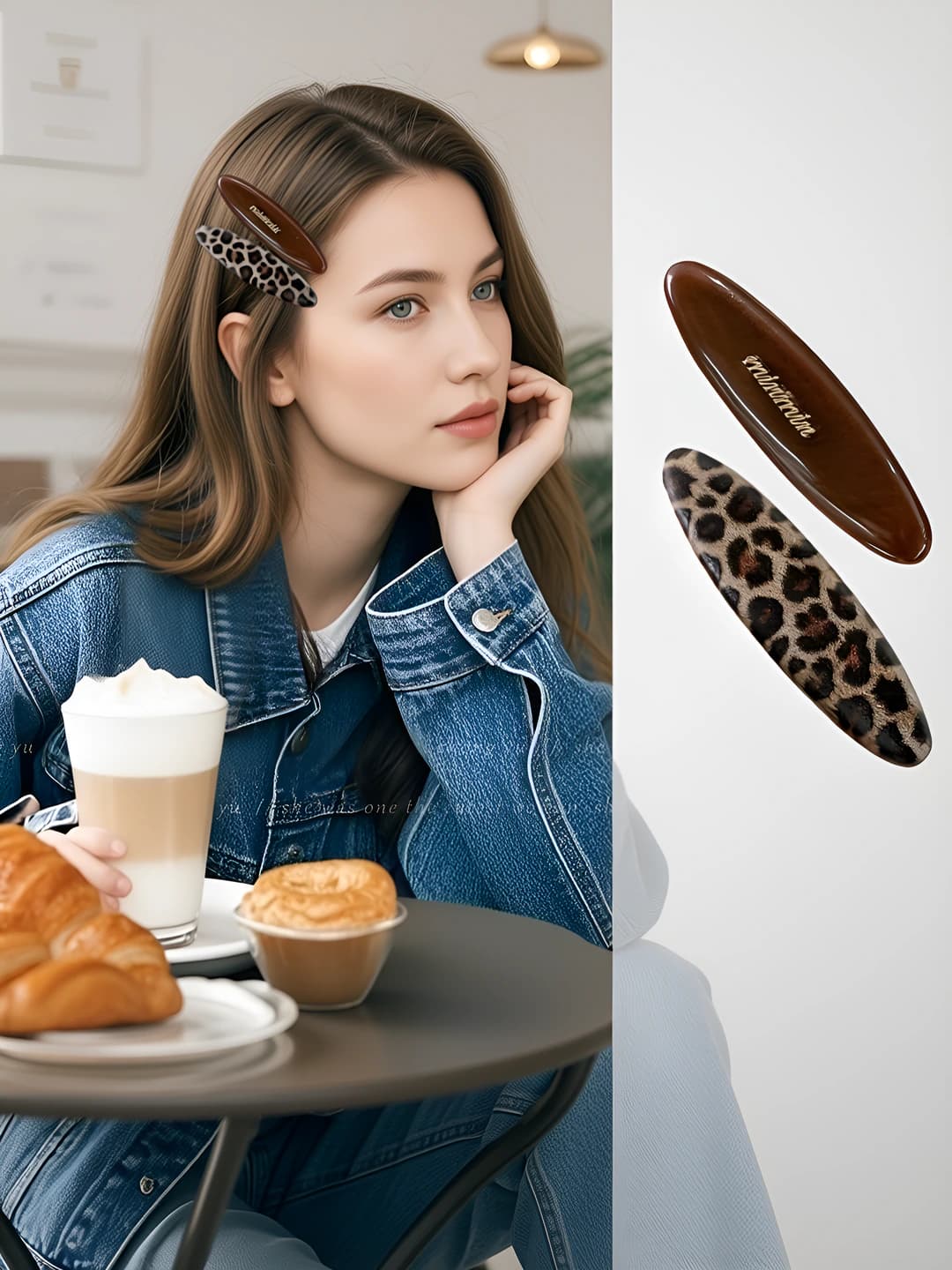 1# Letters+Leopard - 4cm clip, 7cm accessory