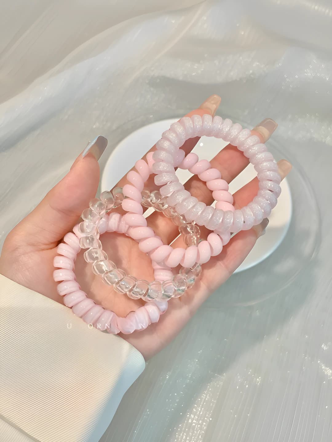 2# Light pink clear, 4 pcs