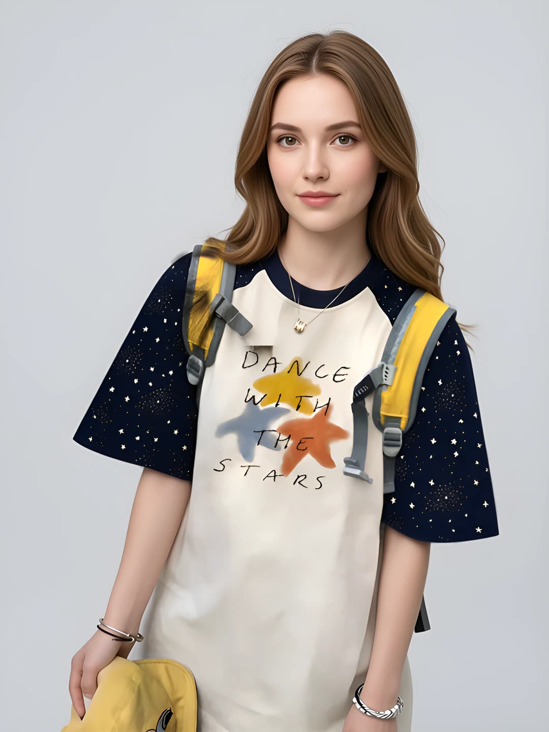 Navy and apricot - 3 colour stars