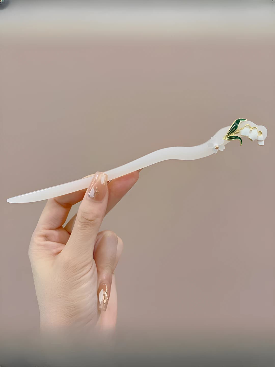 52# White jade bell hairpin