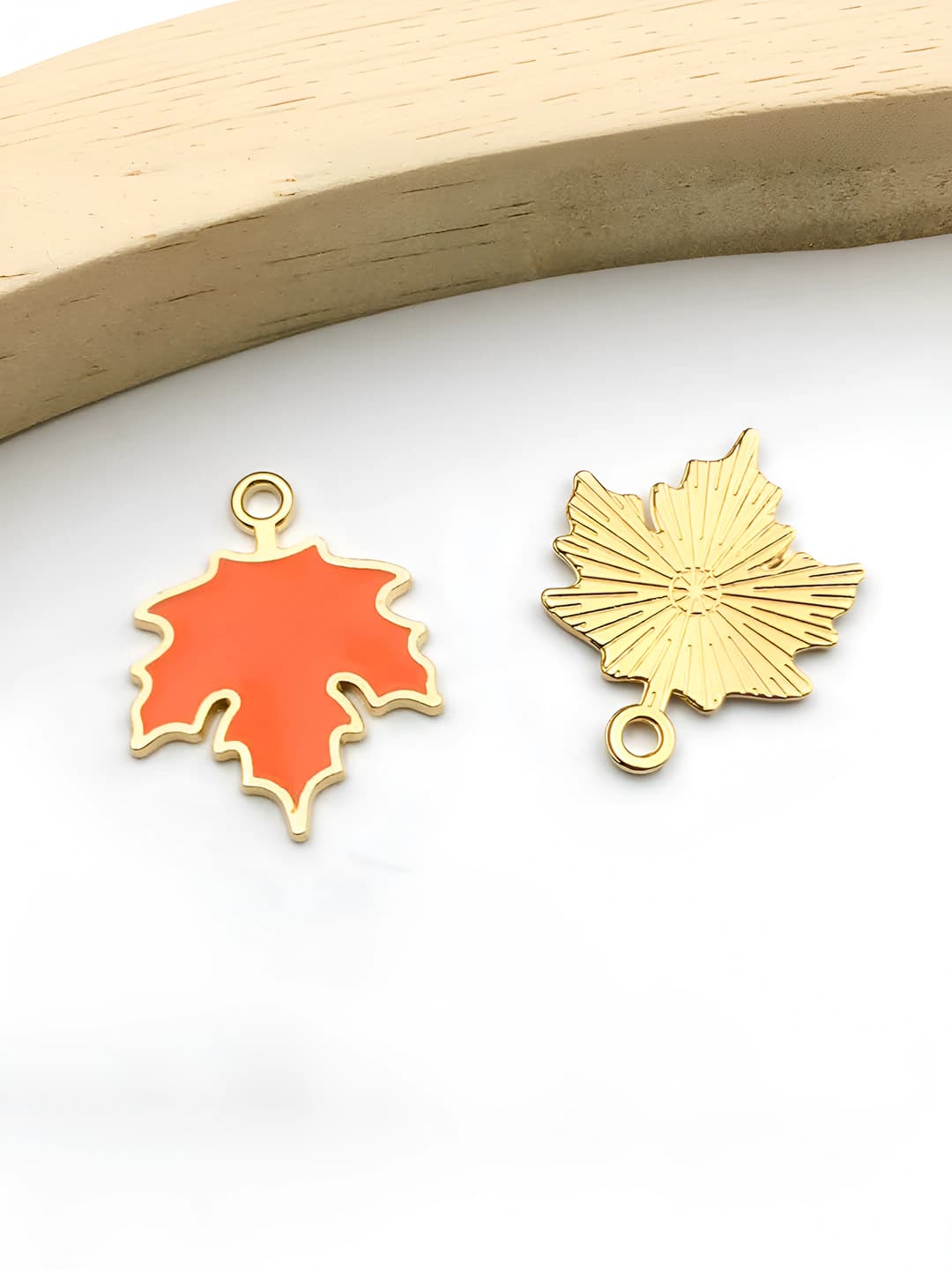 Orange maple leaf with resin