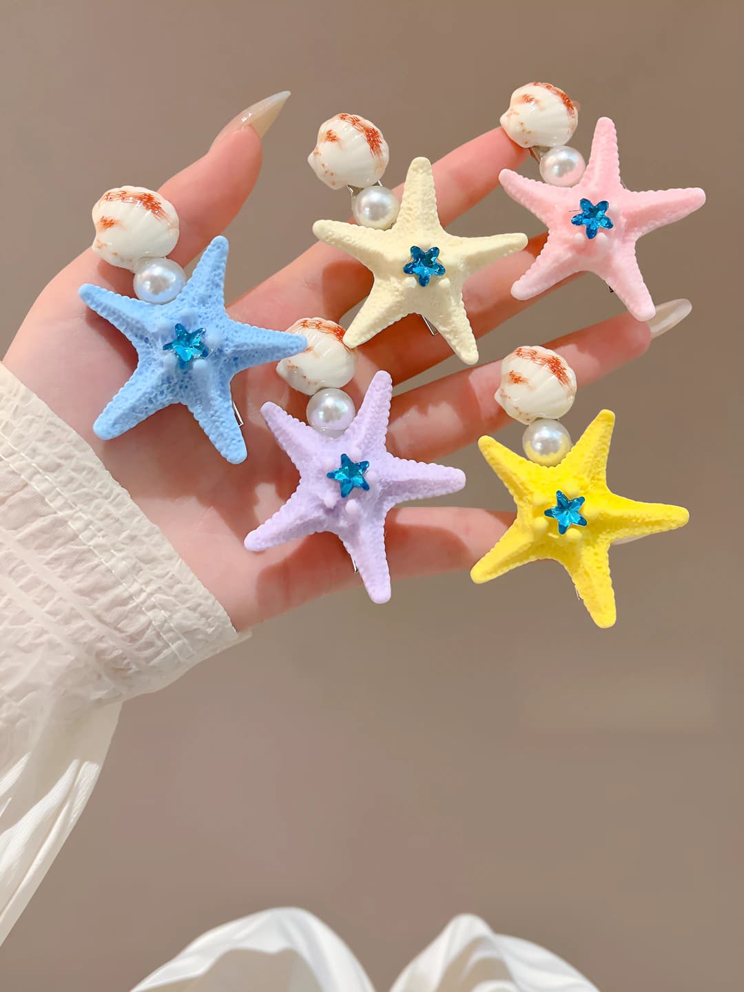 6# Shell and starfish, 5 pcs
