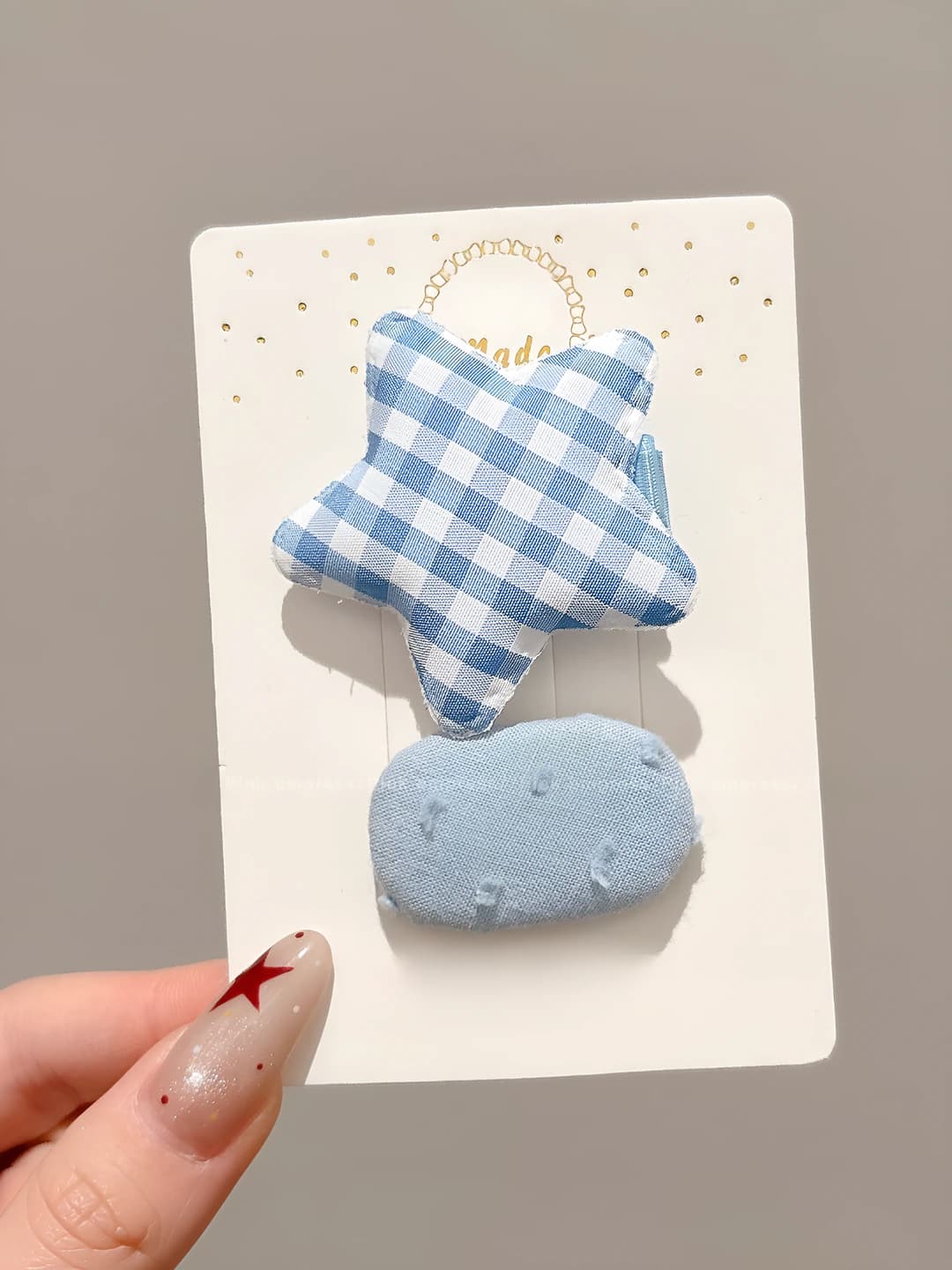 1# Plaid star clip 3.5cm