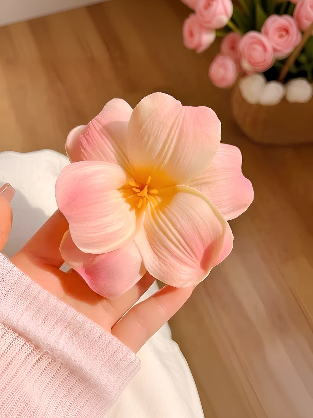 4# Tulpan side clip [Orange-pink]