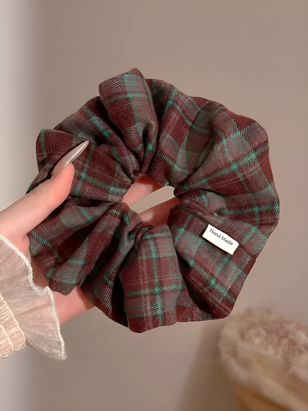 Army green plaid - 14 cm
