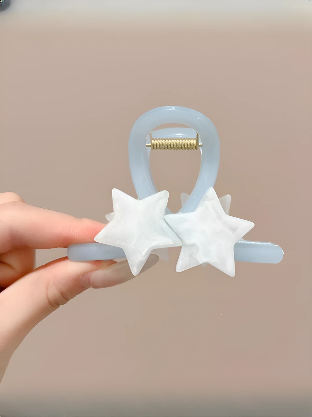 1# Blue bg white stars clip, 8 cm