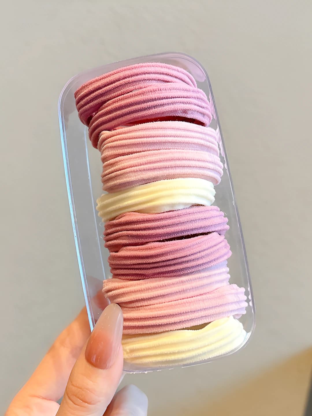 Bean pink striped 10 pcs