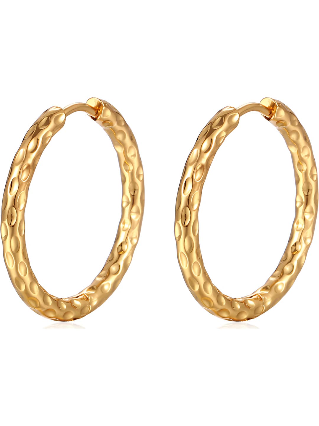 Women's 18k gold-plated titanium steel round earrings