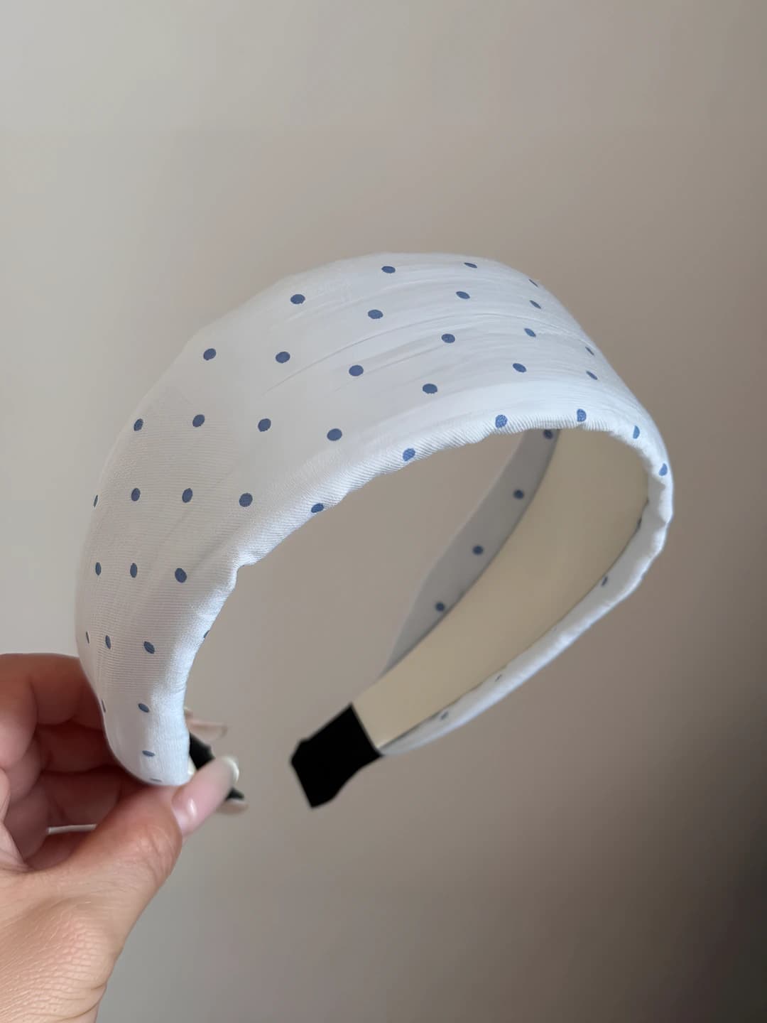 Polka dot headband, blue