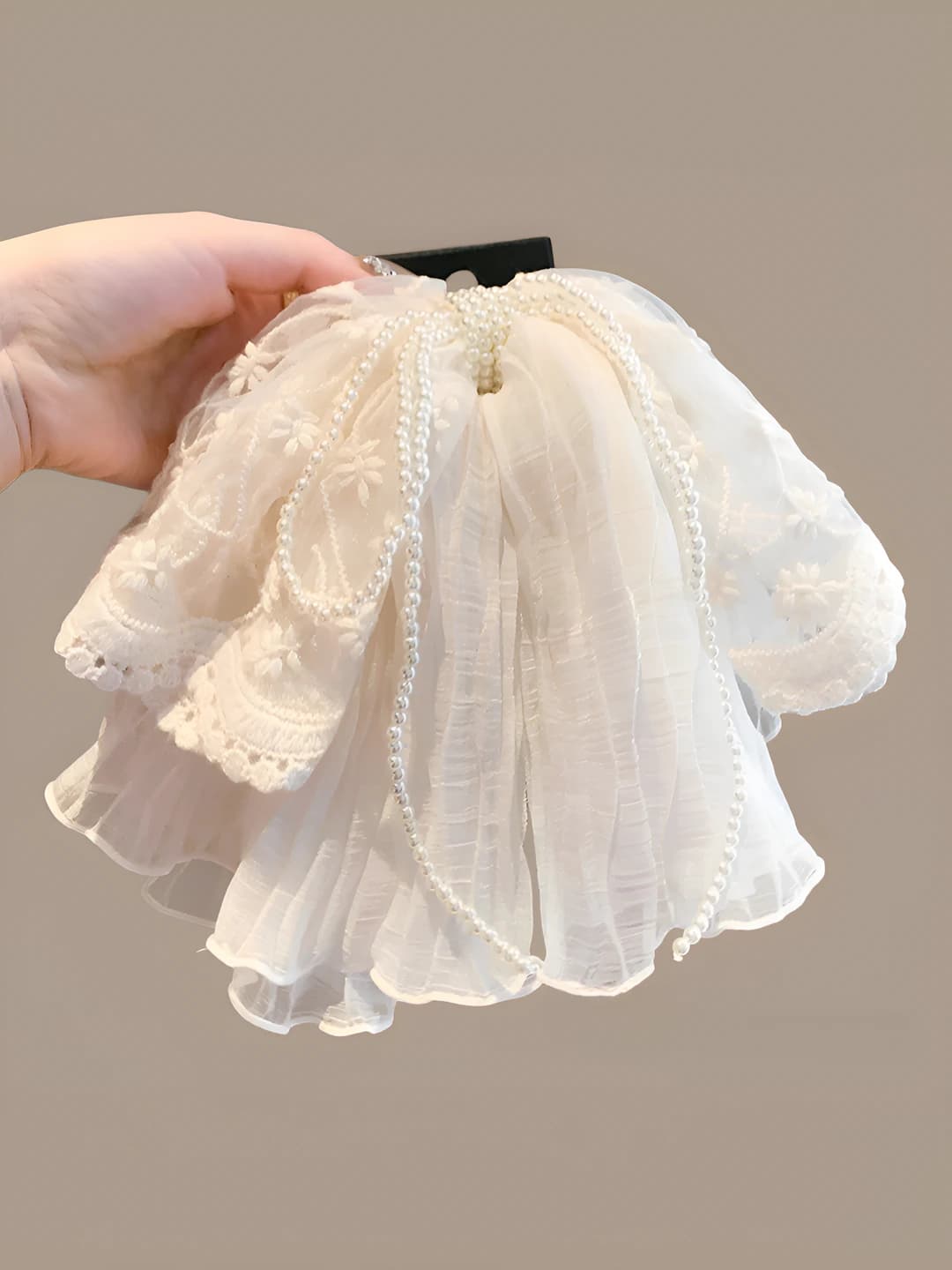 Hair clip, embroidered variant