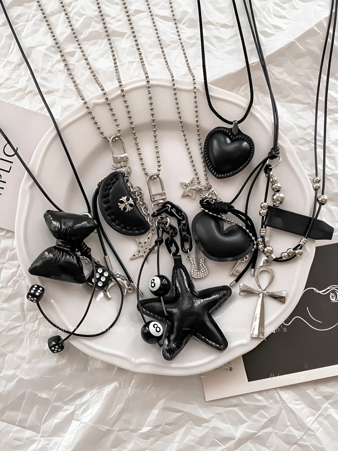 Women's star pendant necklace: alloy, handmade, casual, 71-80 cm
