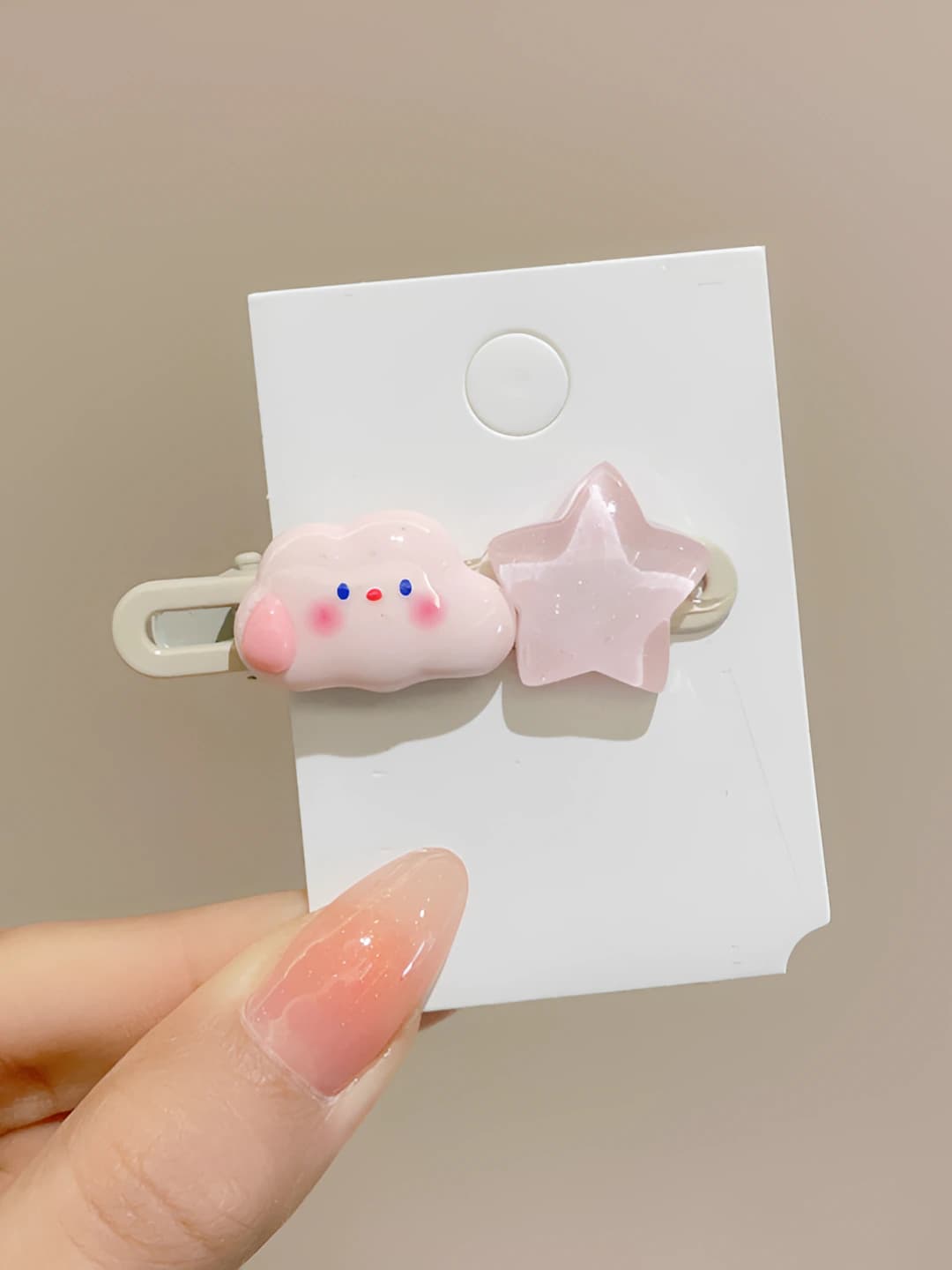 5# Pink cloud star clip 6cm