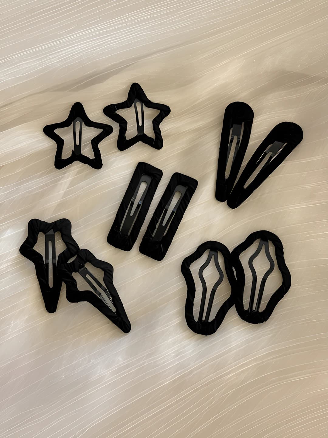 Women's fabric hair clips (BB clips) with star pattern in Korean style