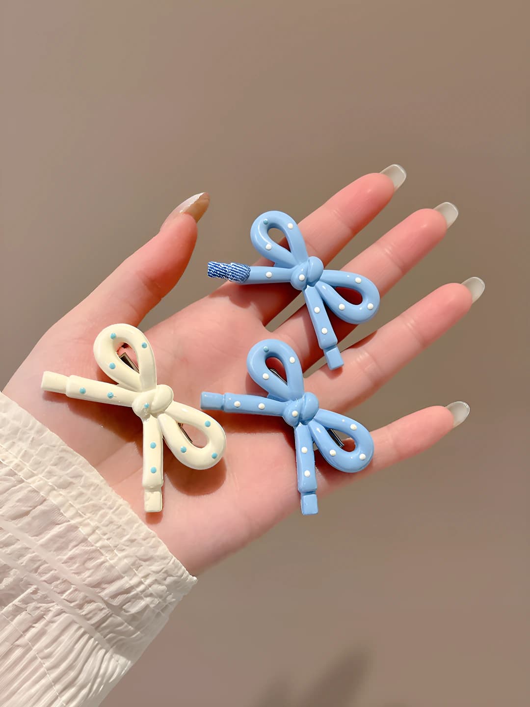 Blue, bow, 4 pcs