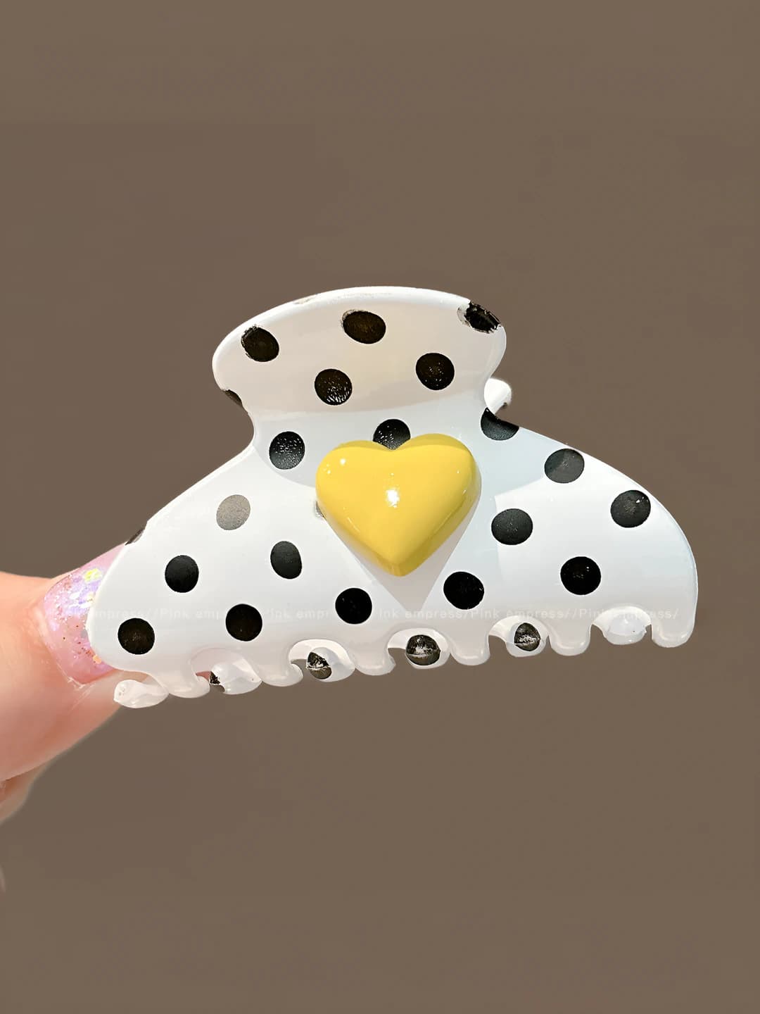 1# Nuqtali Yurak Soch Qisqich ~6.5cm