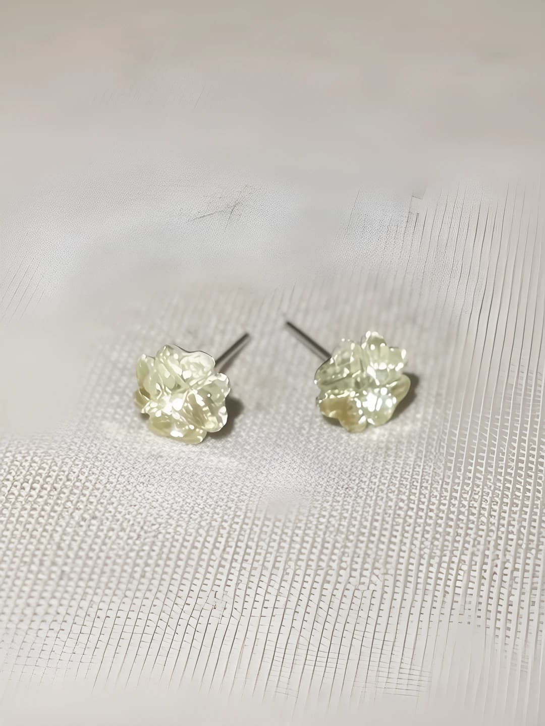 Yellow zircon small flower pair