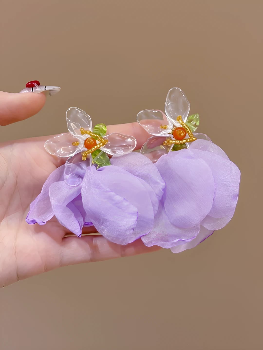 Purple, tulle, floral