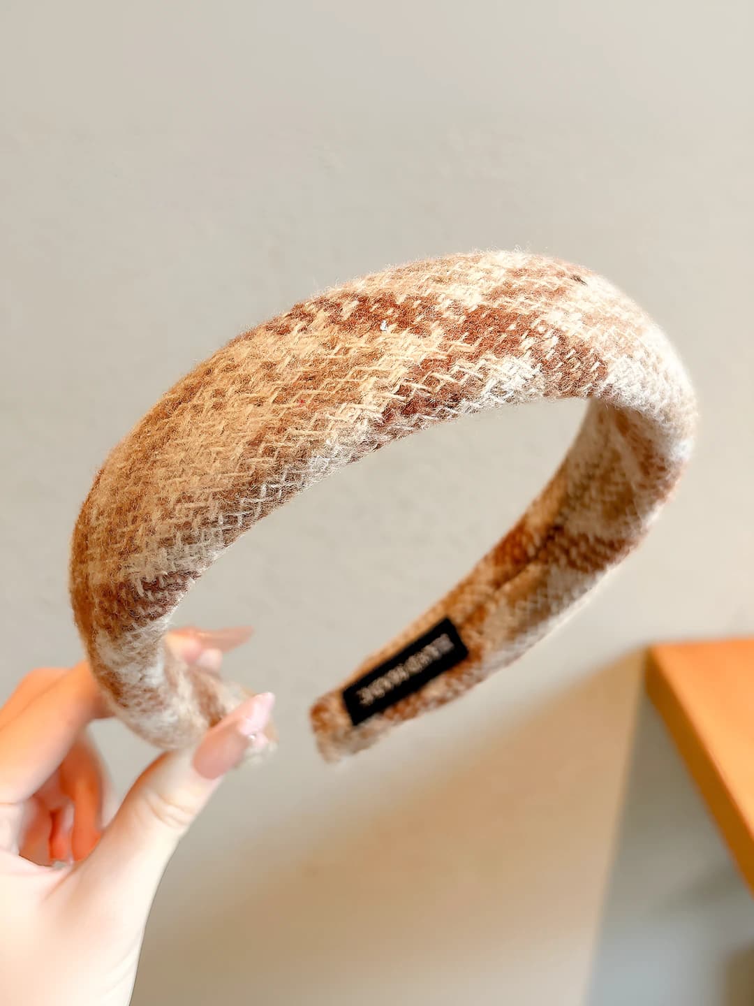 Coffee woven plaid, 3.8 cm