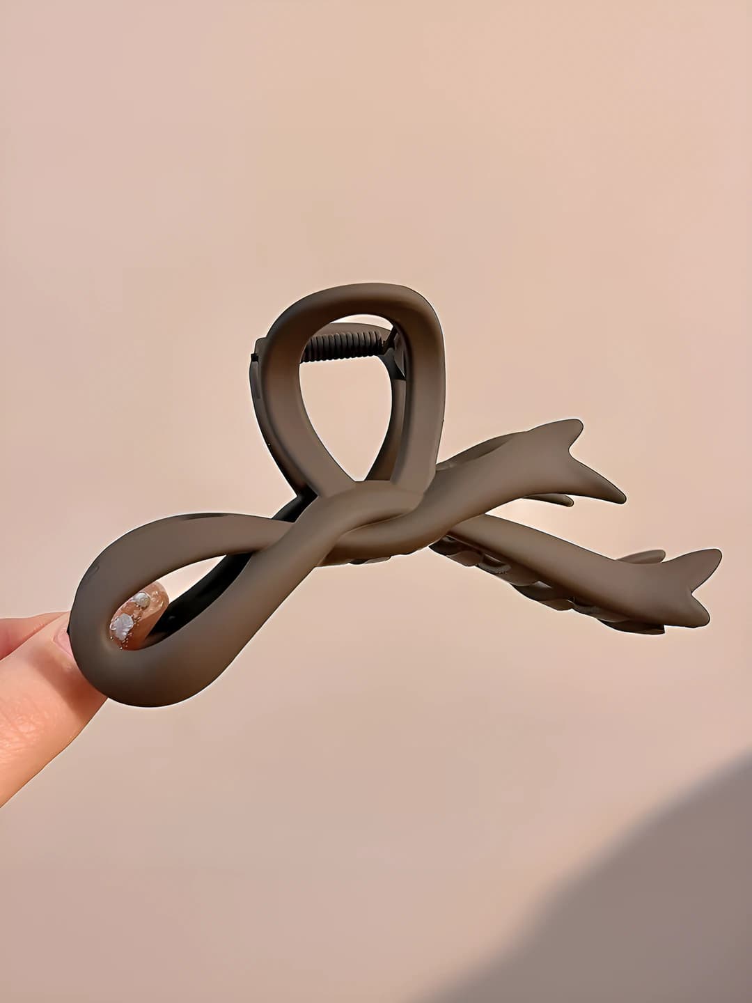 6# Dark coffee bow clip 11cm