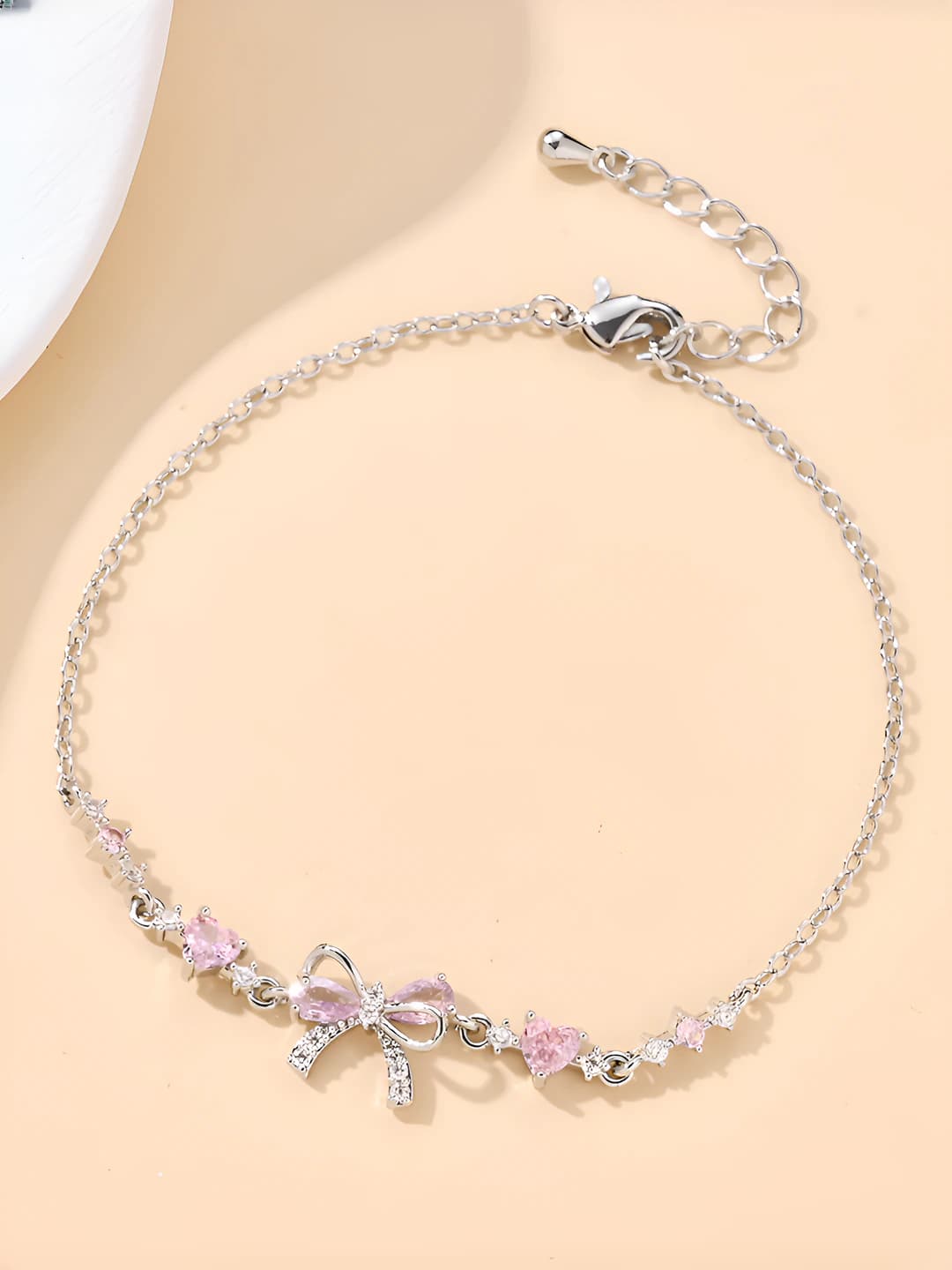 Women's spring bracelet: with butterfly and zircon, simple and sweet design