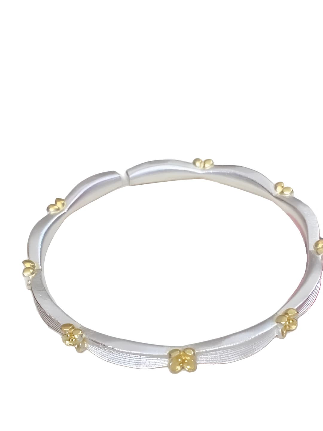 Women's copper bangle bracelet with gold plating and osmanthus pattern in new Chinese style