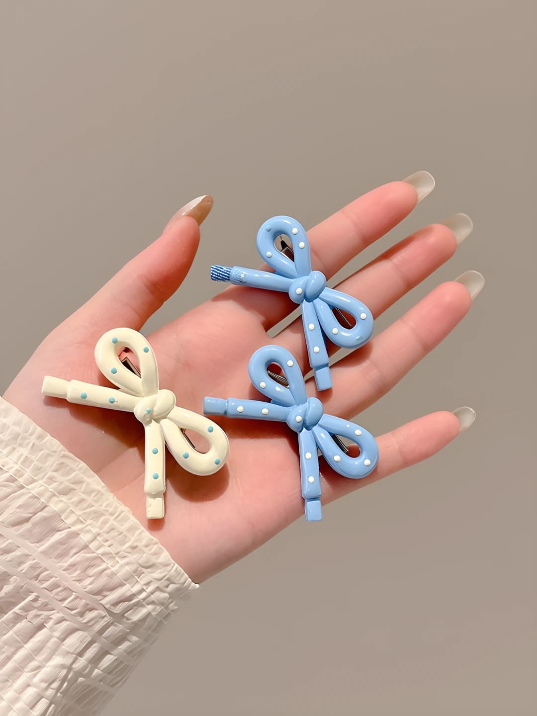 Blue, bow, 4 pcs