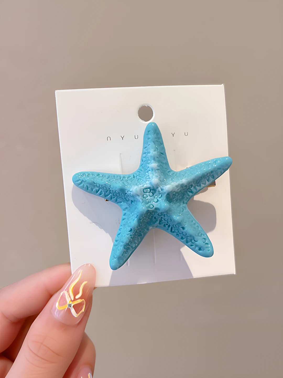 5# Starfish, teal, 5.5 cm