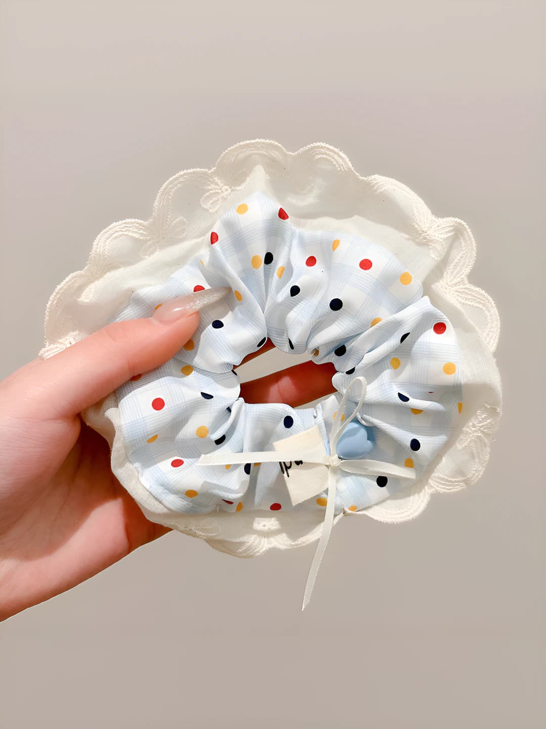 2# Blue, polka dot, 10 cm