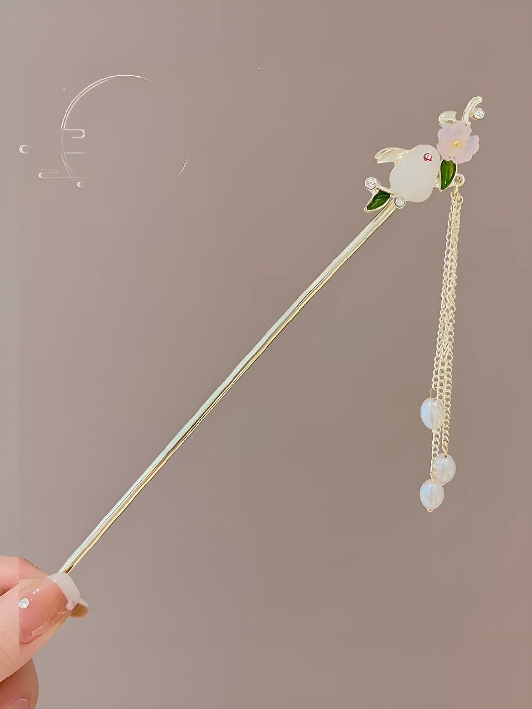 19# Jade rabbit tassel gold