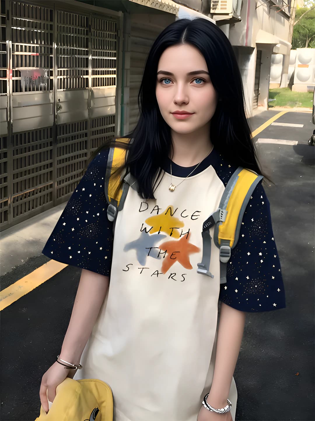 Navy and apricot - 3 colour stars