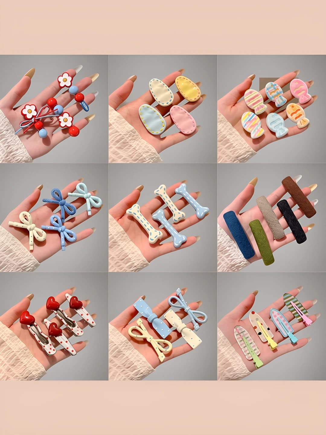 Women's hair clips: Korean style, handmade, heart and star design elements, mixed material, fresh and sweet style
