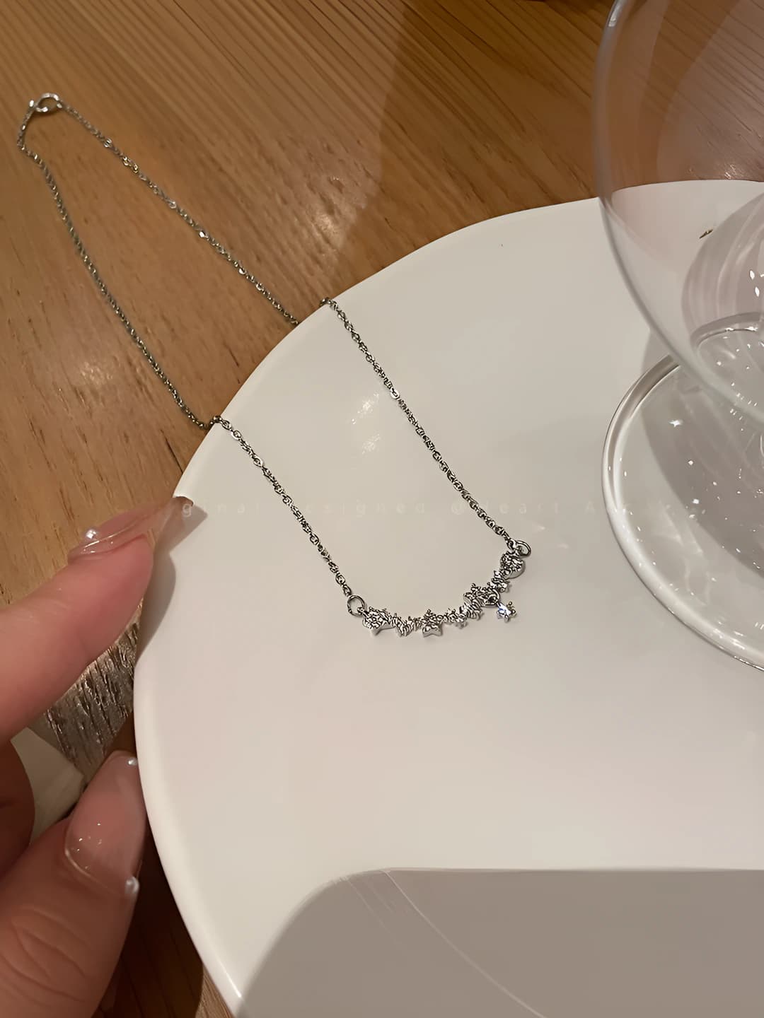 Women's star charm necklace, titanium steel, natural style